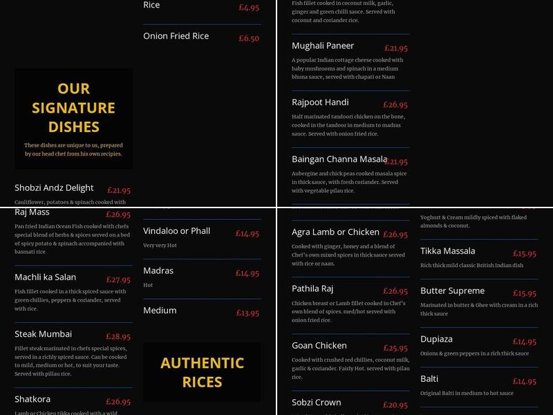 Red Fort Caerleon Menu