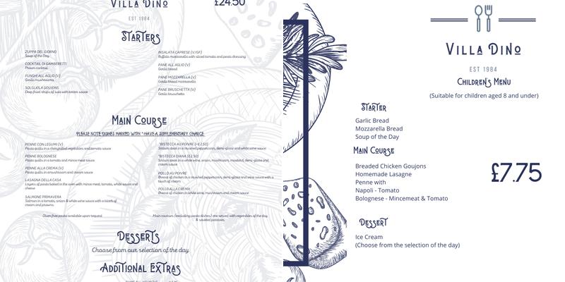 Villa Dino Restaurant Menu