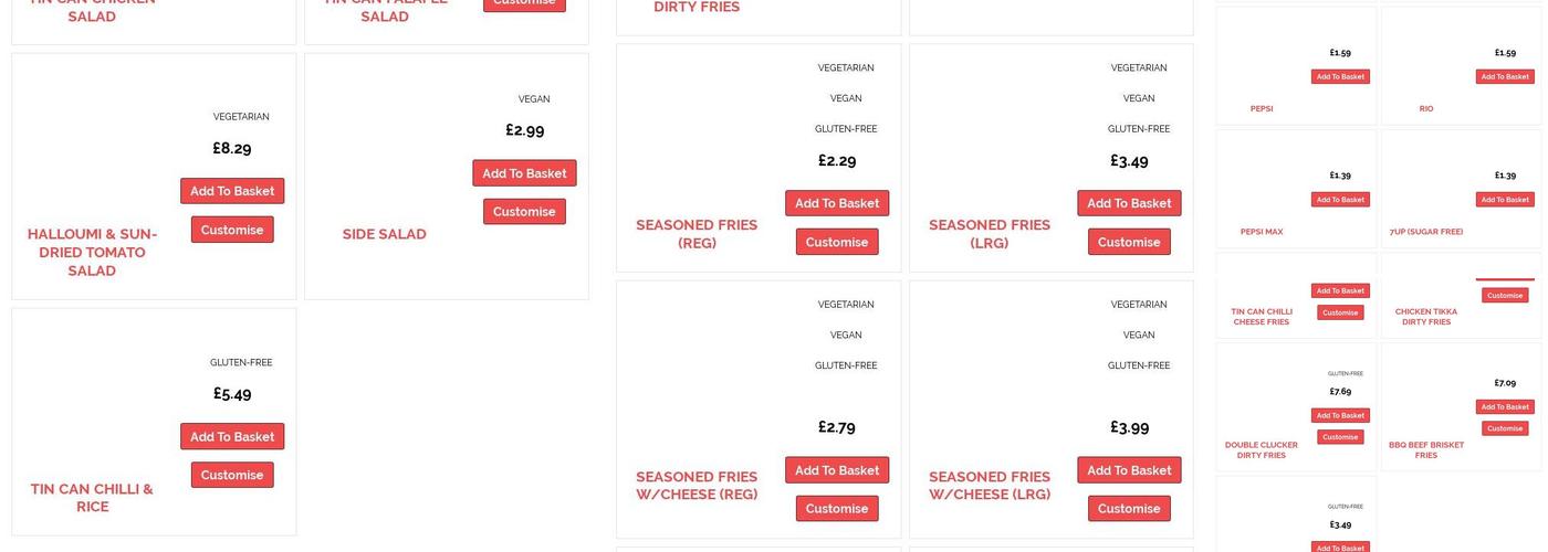 Tin Can Kitchen - Newport Menu