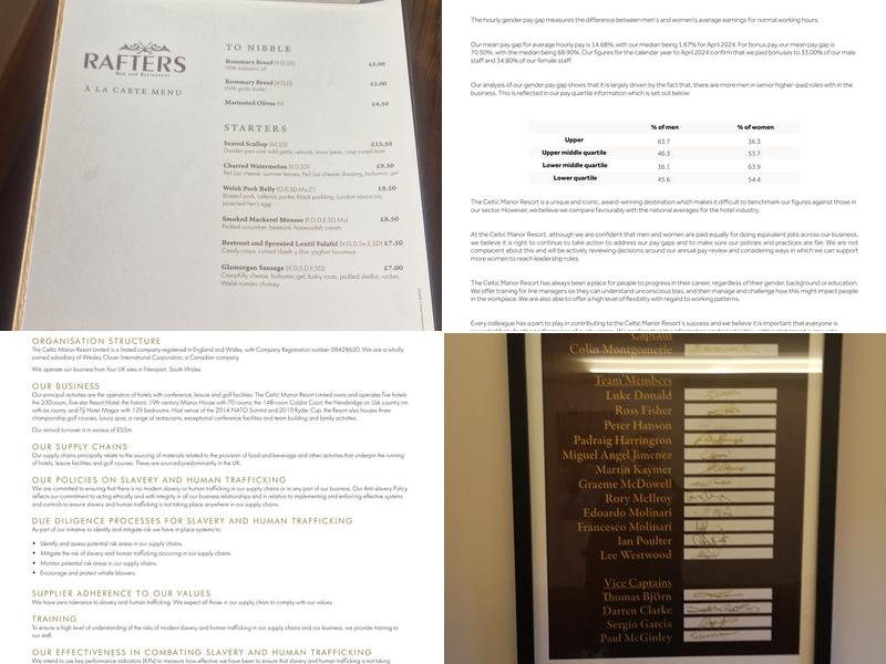 Rafters Menu