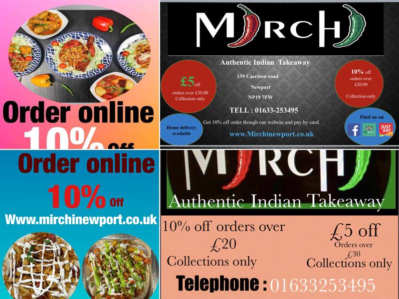 Mirchi Indian takeaway Menu
