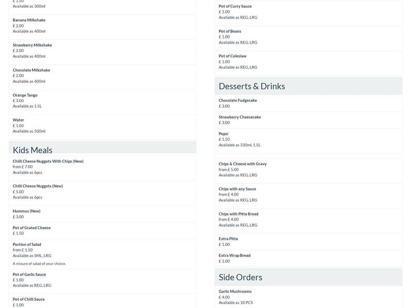 Newport Grill Kebab House Menu