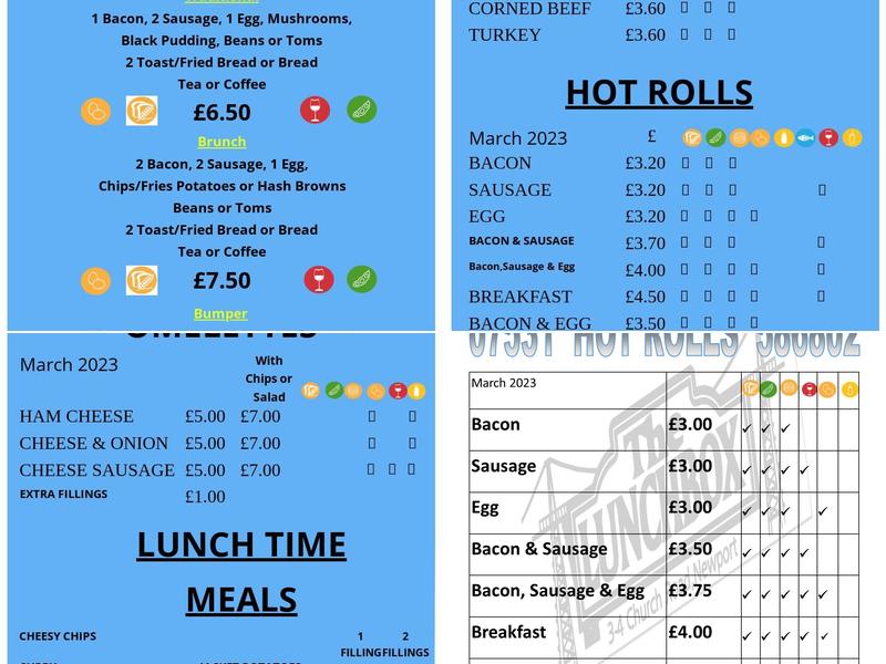 The Lunchbox Cafe Menu