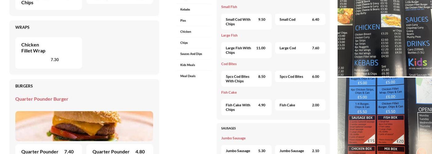 CBK Fish Bar Menu