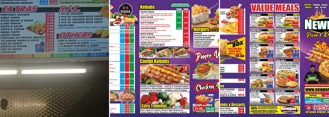 Newport Kebab House Menu