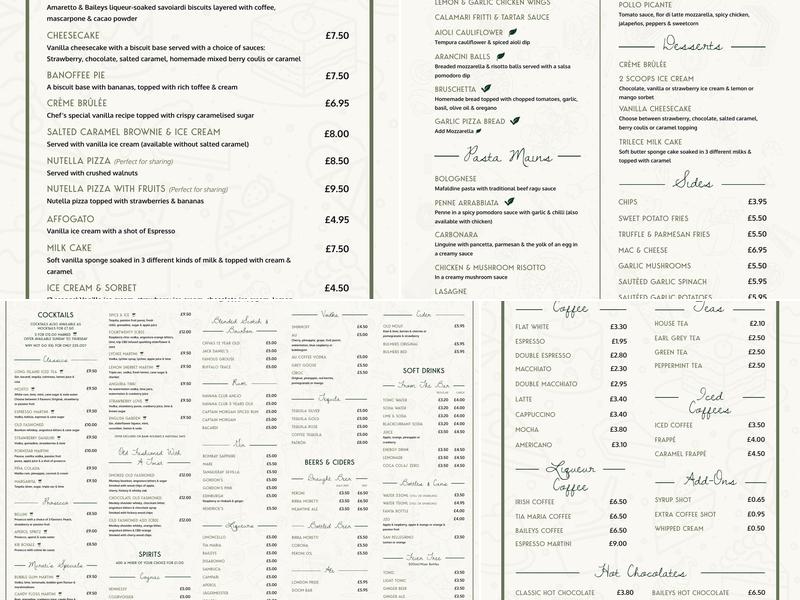 Murati's Pizzeria Ristorante Menu