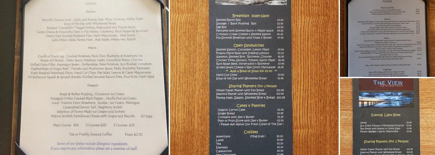 The View Restaurant Menu