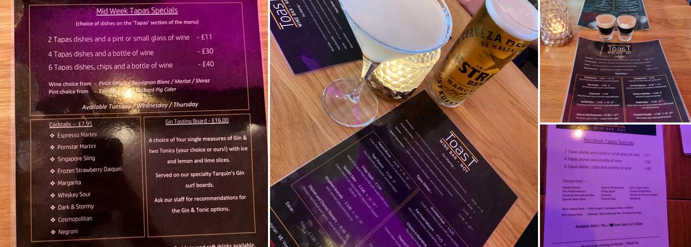 Toast Cafe & Wine Bar Ltd Menu