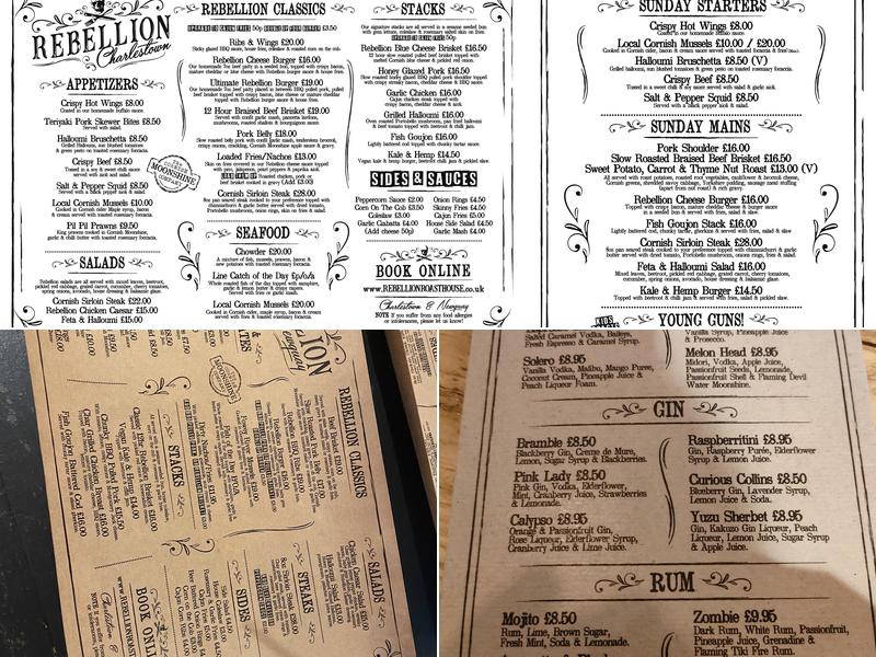 Rebellion Roast House Menu