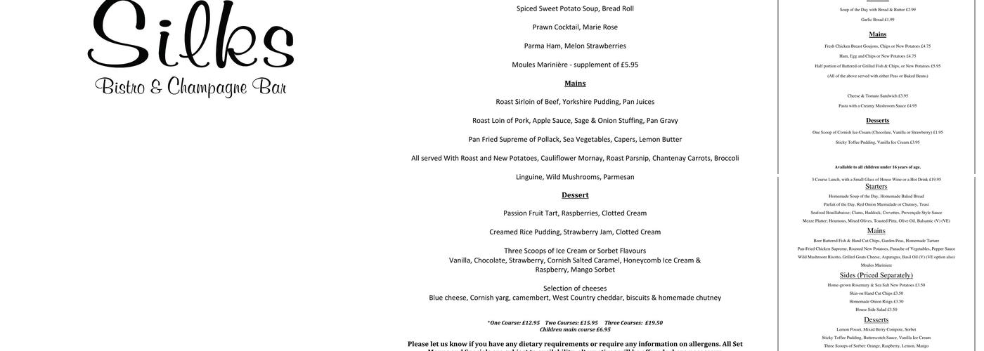 Silks Bistro & Champagne Bar Menu