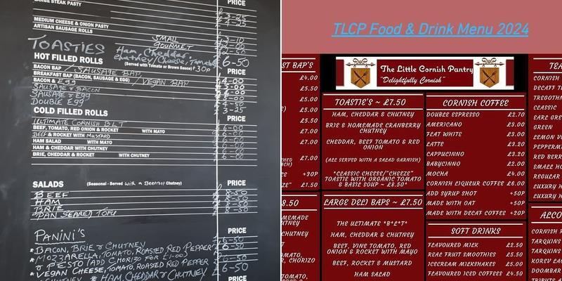 The Little Cornish Pantry Menu