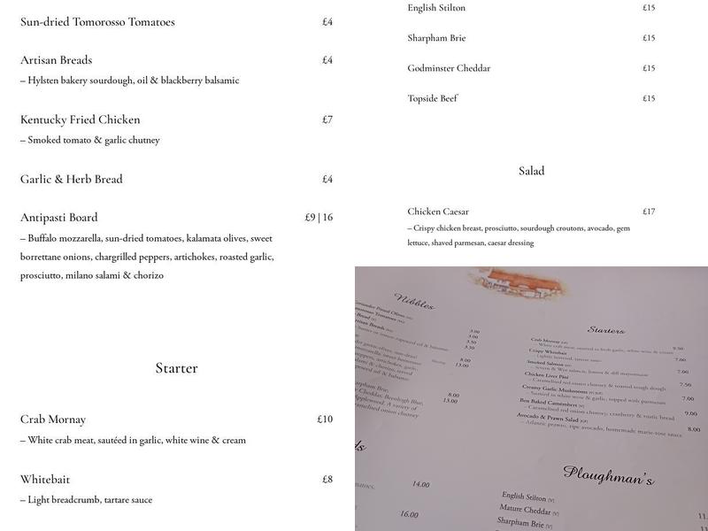 The Linny at Coffinswell Menu