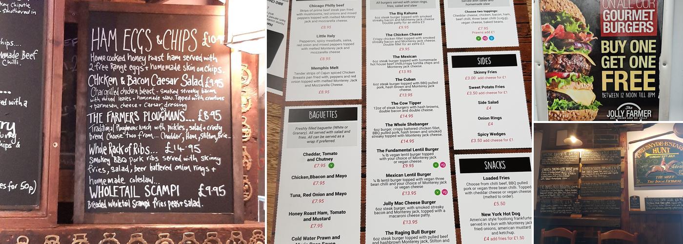 The Jolly Farmer Menu
