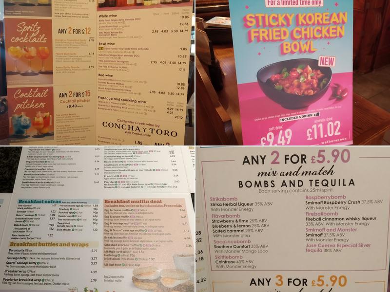 The Richard Hopkins - JD Wetherspoon Menu