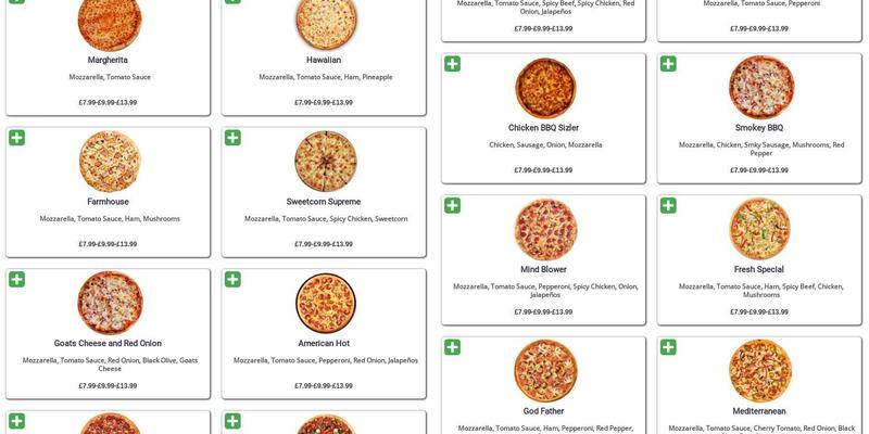 Fresh Pizza Menu
