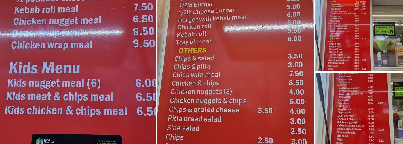 New city kebab Van Menu