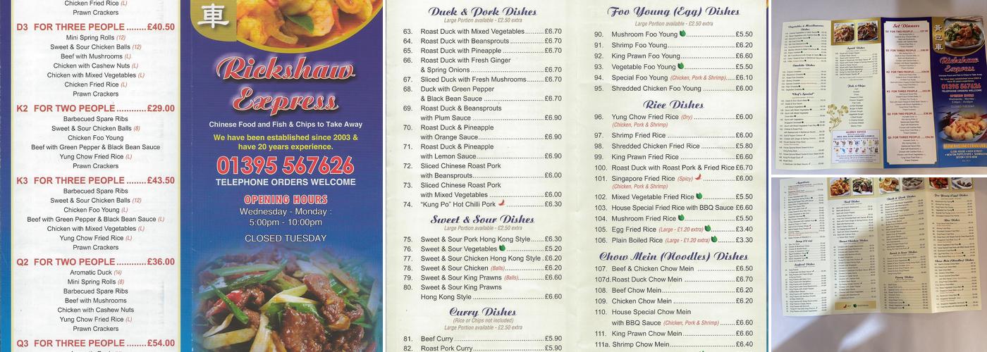 Rickshaw Express Menu