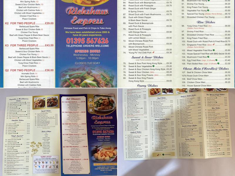 Rickshaw Express Menu