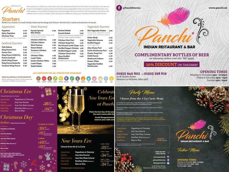 Panchi Indian Restaurant Menu