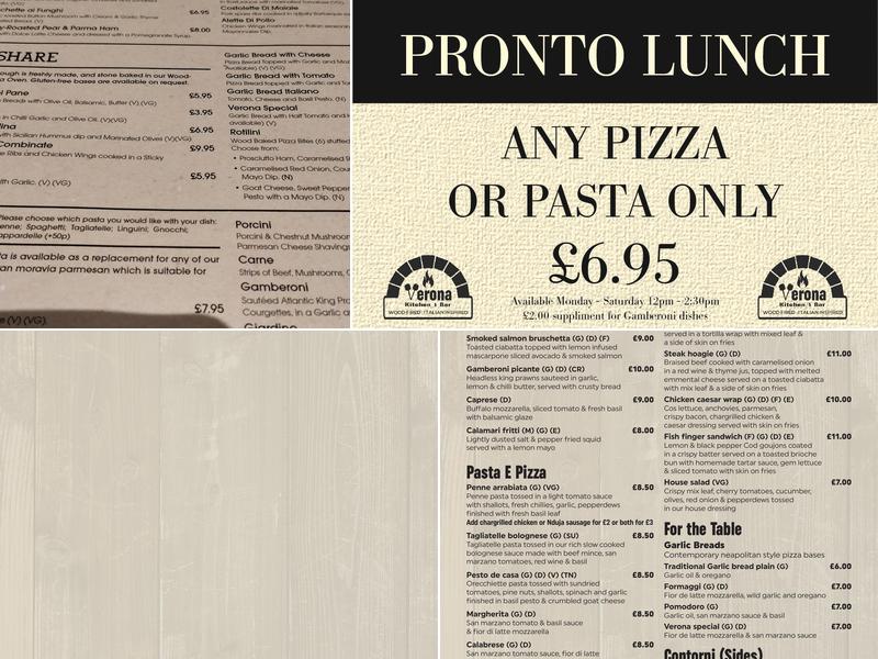 Verona Kitchen & Bar, Menu