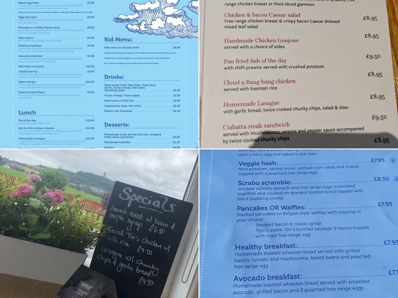 Cloud 9 Restaurant at the Ulster Flying Club Menu