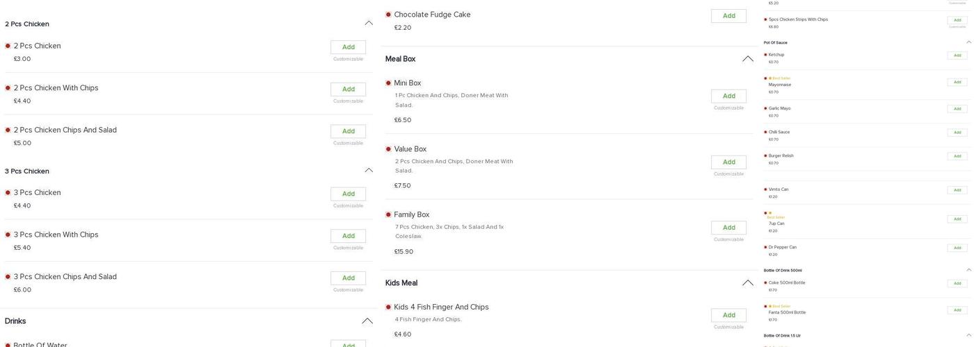 Star Pizza Eccleshall Menu