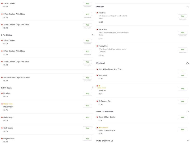 Star Pizza Eccleshall Menu