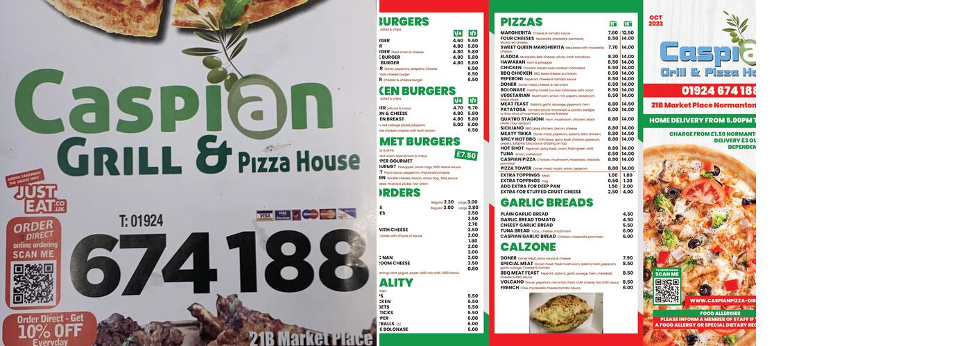 CASPIAN GRILL &PIZZA HOUSE Menu