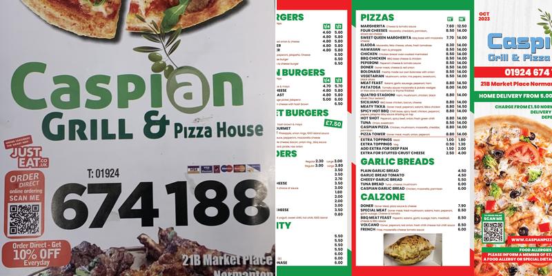 CASPIAN GRILL &PIZZA HOUSE Menu