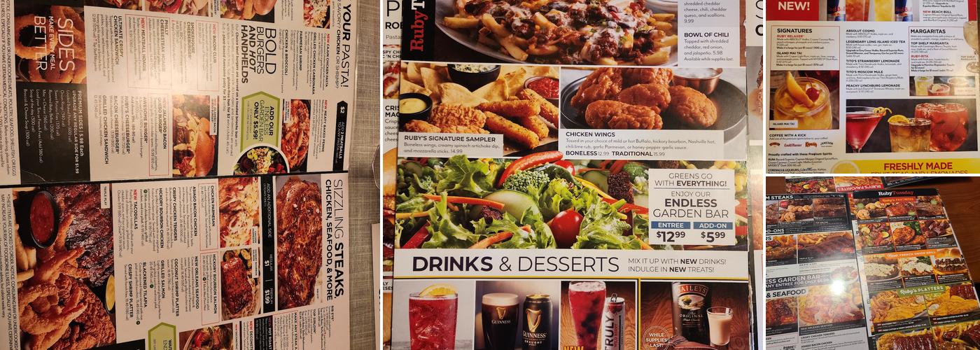 Ruby Tuesday Menu