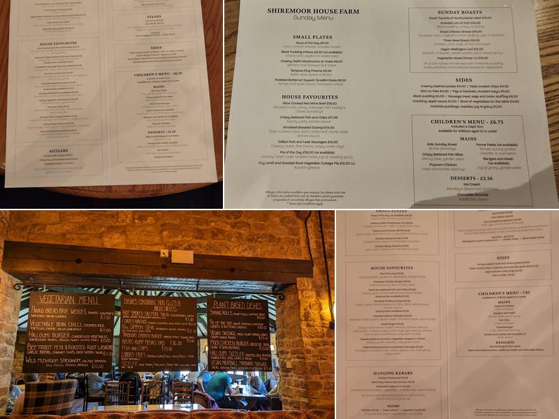 Shiremoor House Farm Menu