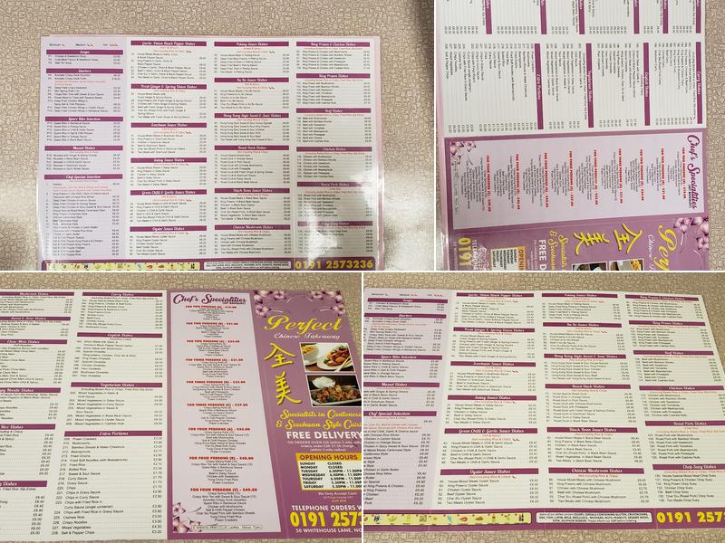 Perfect Chinese Takeaway Menu