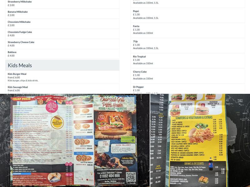 Charcoal Grill | North Walsham Menu