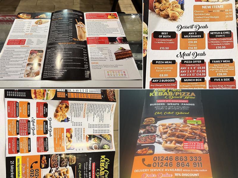 ClayCross Kebabs and Pizza House Menu