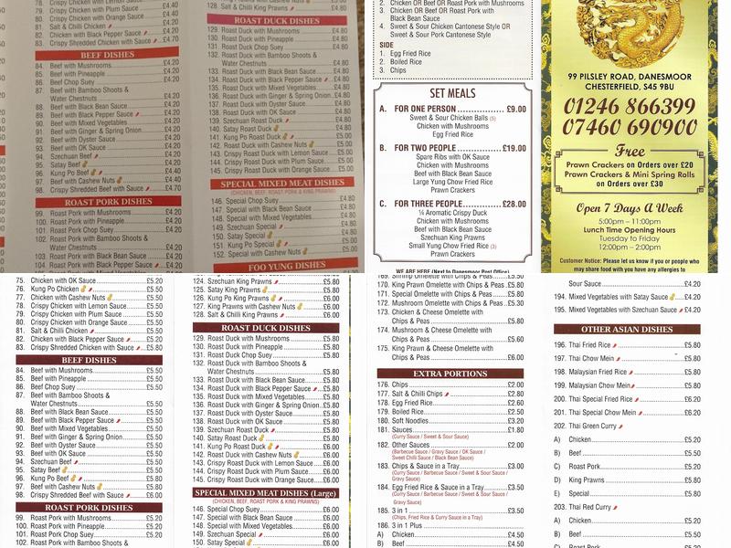 Little Dragon chinese take away Menu