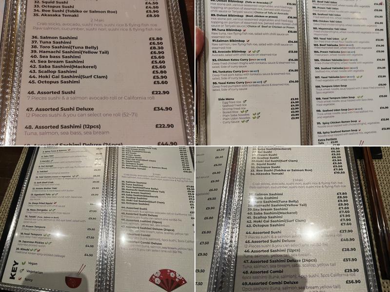 Akasaka Northampton Menu