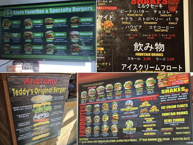 Teddy's Bigger Burgers - University Menu