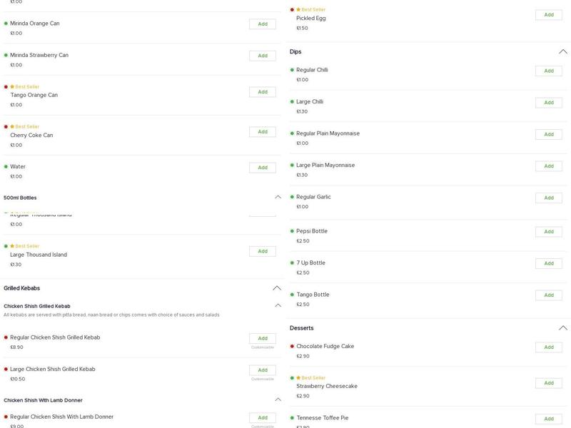 Windsor Fish & Chip Bar Menu