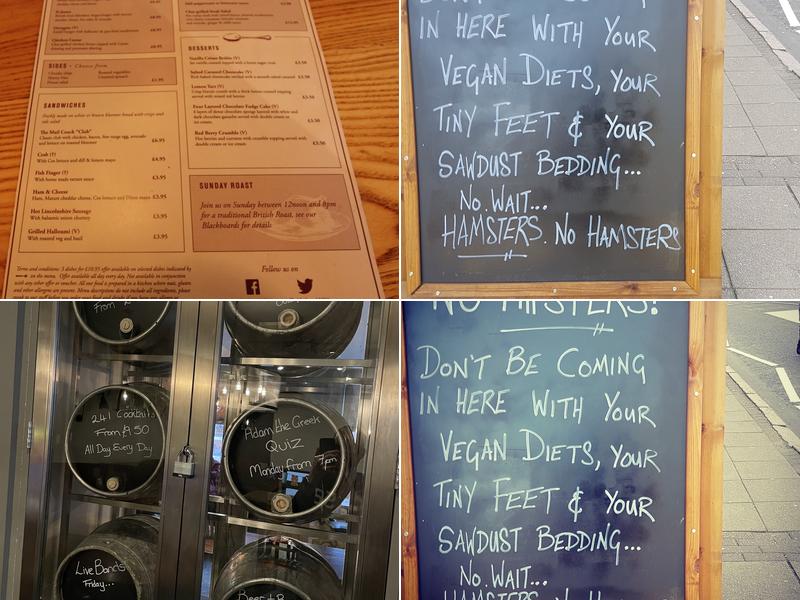 Mail Coach Northampton Menu