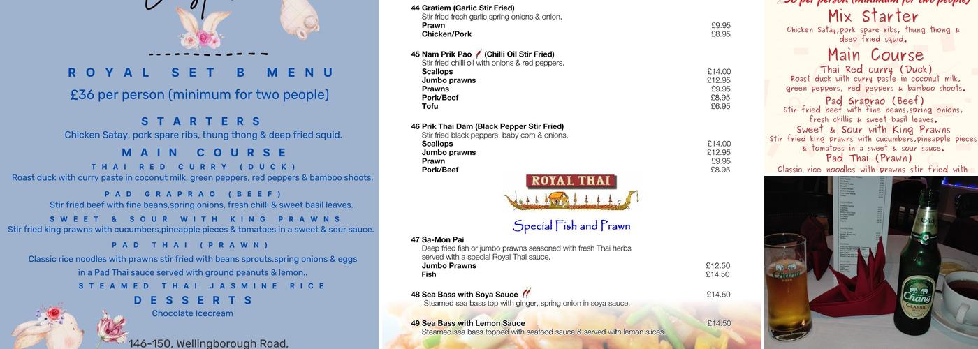 Royal Thai - Northampton Menu