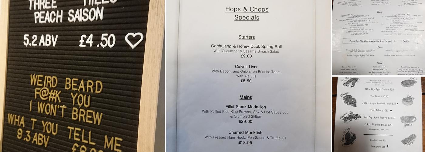 Hops and Chops Menu