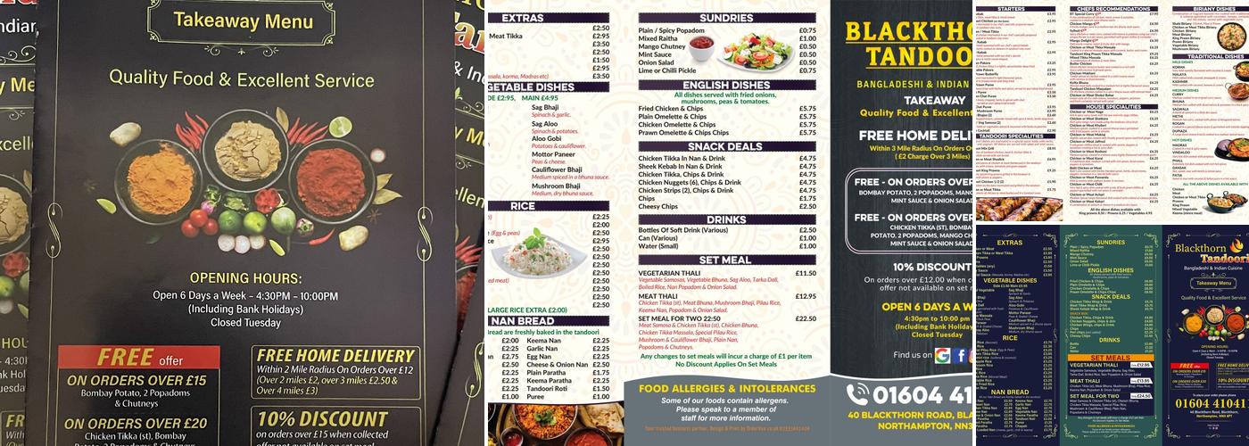 Blackthorn Tandoori Menu