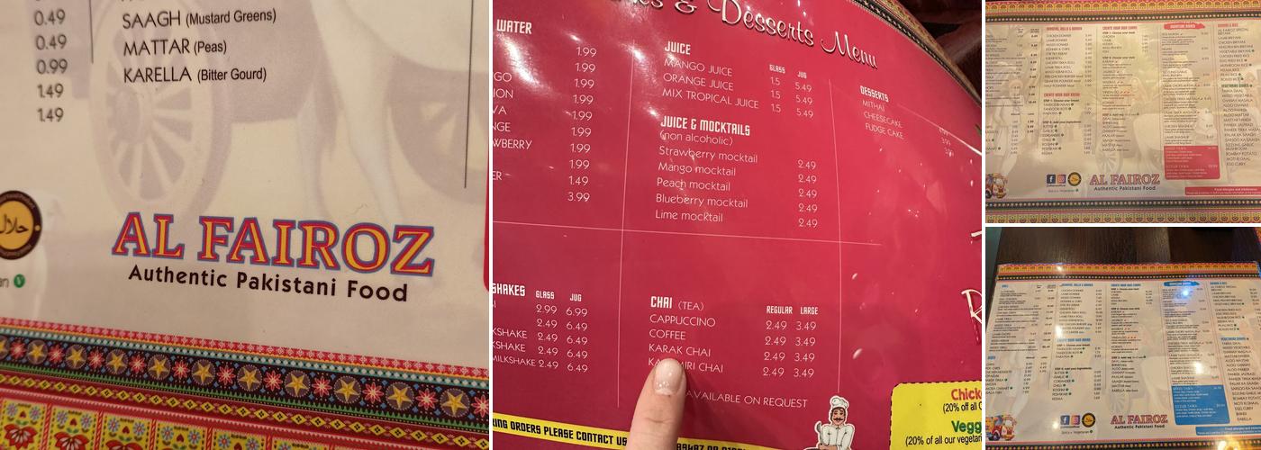 Al Fairoz Kebabish Menu
