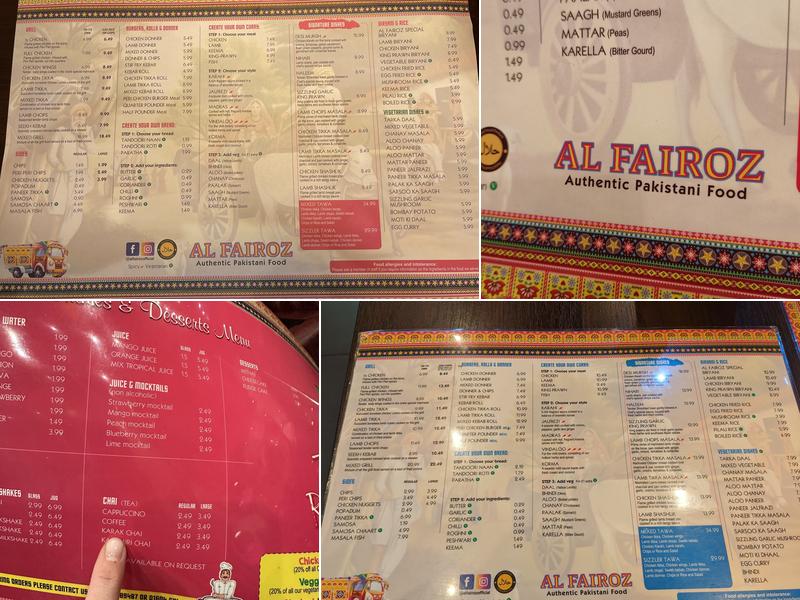 Al Fairoz Kebabish Menu