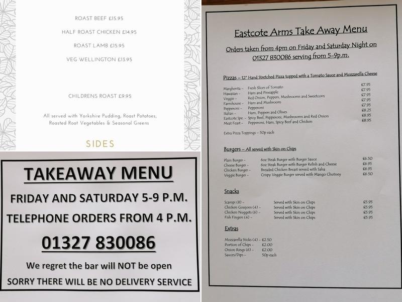 Eastcote Arms Menu