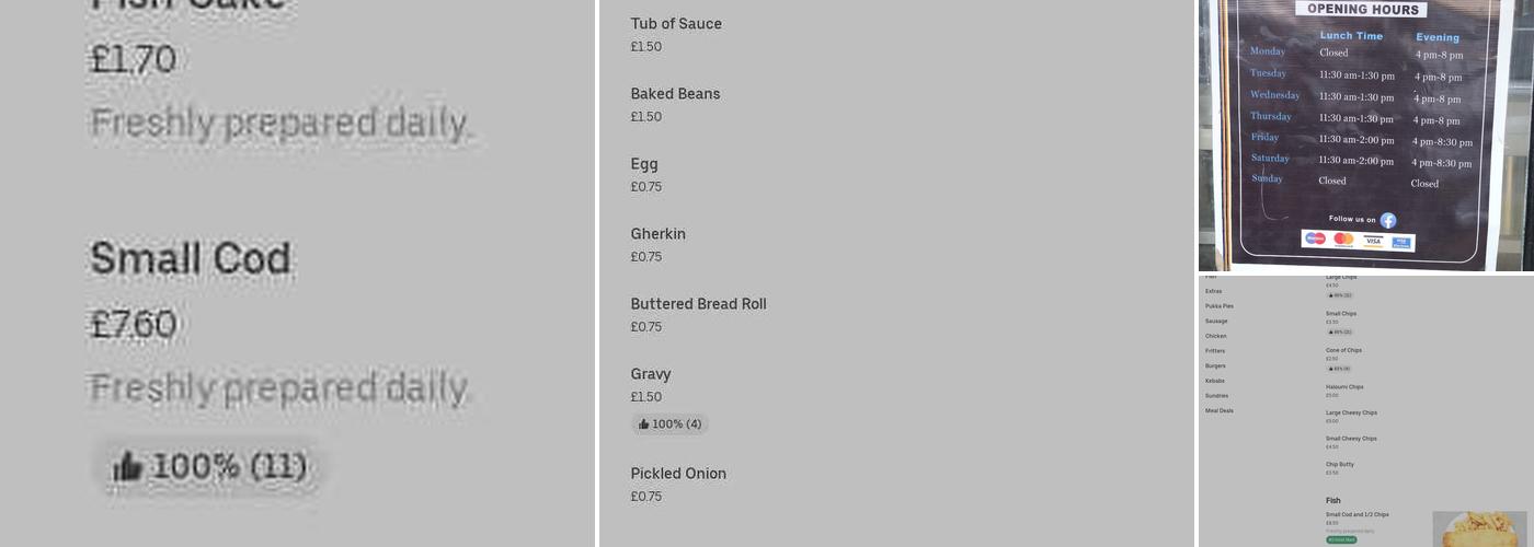 Abington Plaice Menu