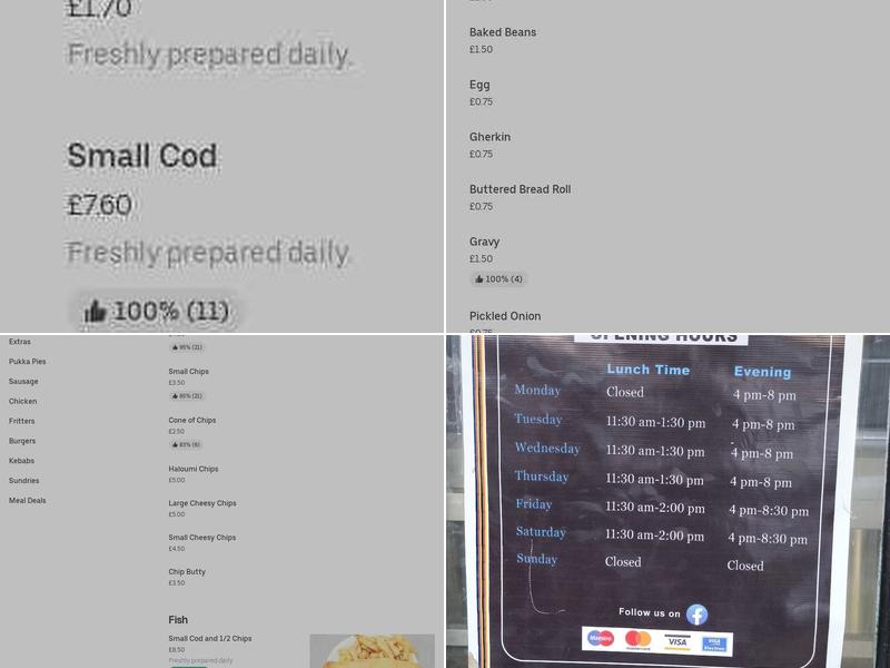 Abington Plaice Menu