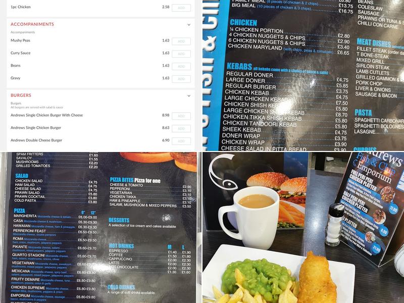 Andrews Fast Food Emporium Menu