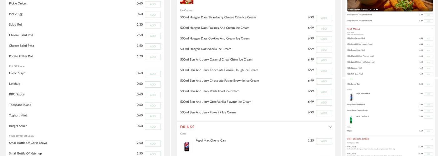 Gary's Peri Peri Menu