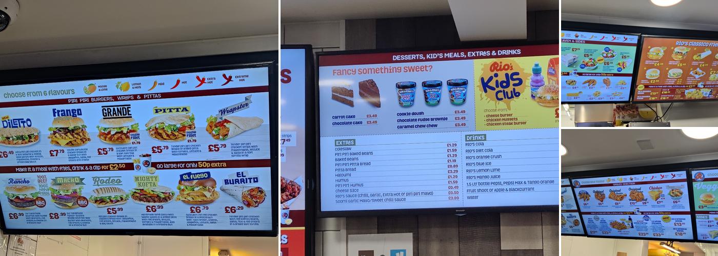 Rio's Piri Piri Menu